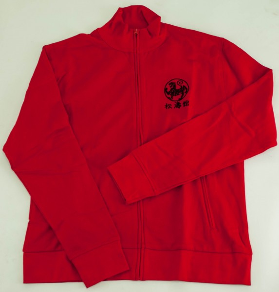 Sweatjacke Promodoro Rot, XL, bestickt in Schwarz