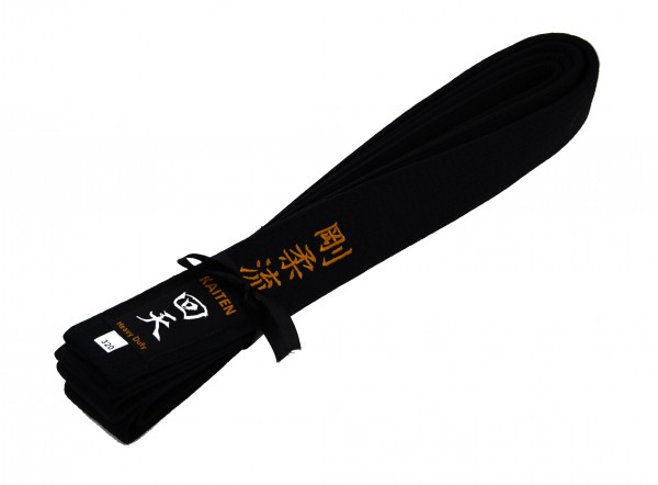 Kaiten Baumwollschwarzgurt extra dick 320, bestickt